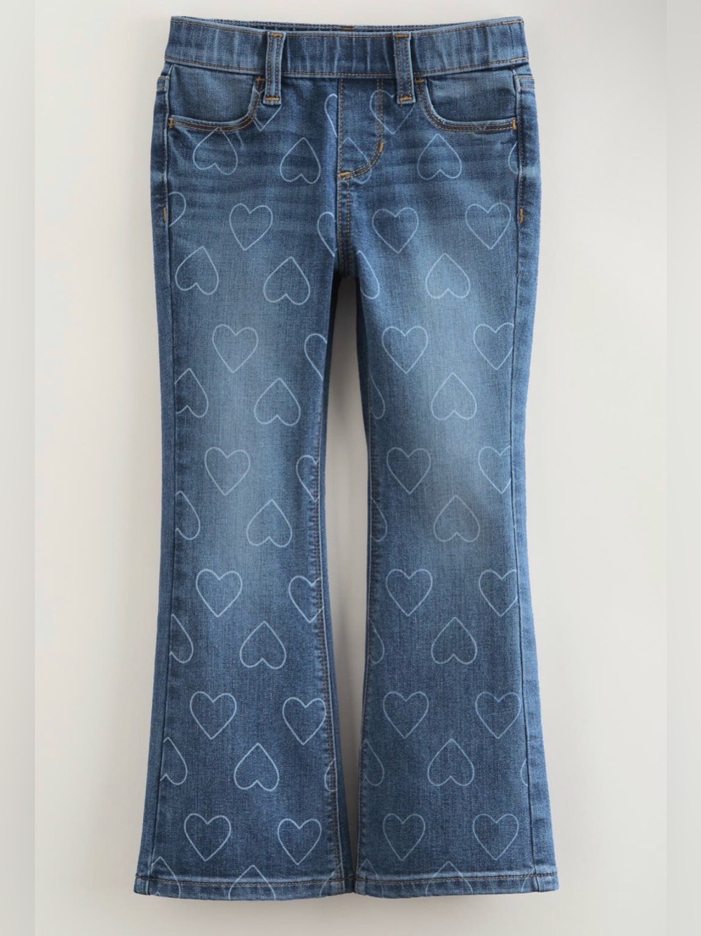 Tucker & Tate Distressed Pull On Elastic Waist Stretch Flare Heart Print Size 6